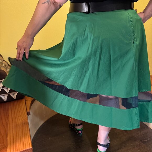 eShakti mesh insert poplin skirt 3X - Picture 2 of 5